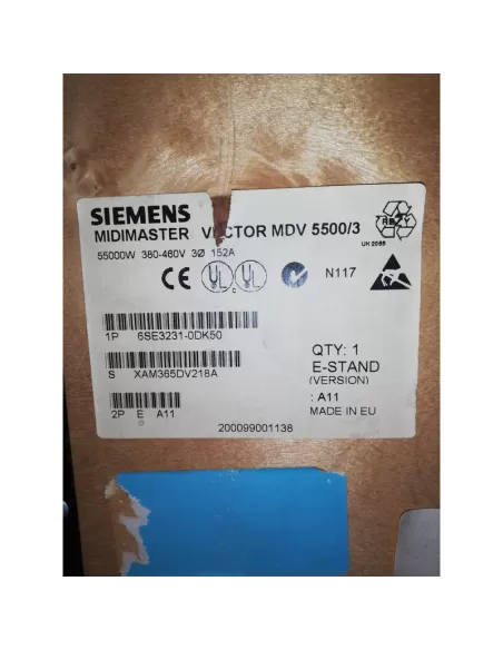 Siemens 6se32310dk50 Midimaster Vector MDV 5500//3 55 kW 380–460 V Wechselrichterantrieb